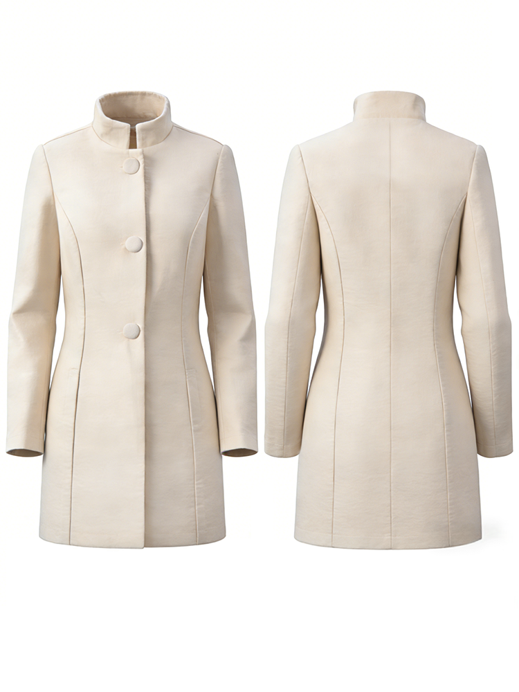 Elegant Casual Turtleneck Wool Coat-elviree