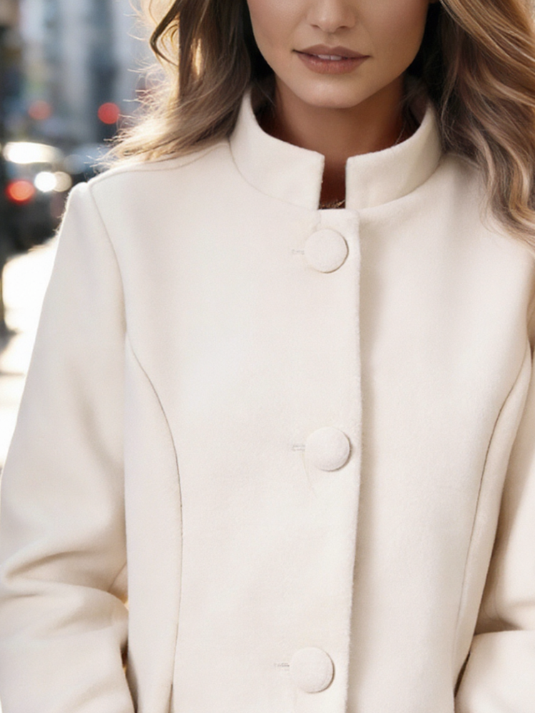 Elegant Casual Turtleneck Wool Coat-elviree