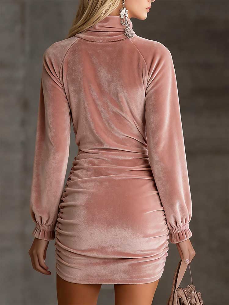 Retro High-end Velvet Material Body-hugging Dress-elviree