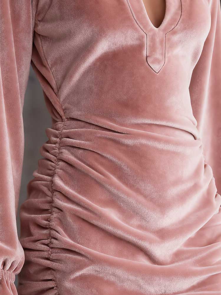 Retro High-end Velvet Material Body-hugging Dress-elviree