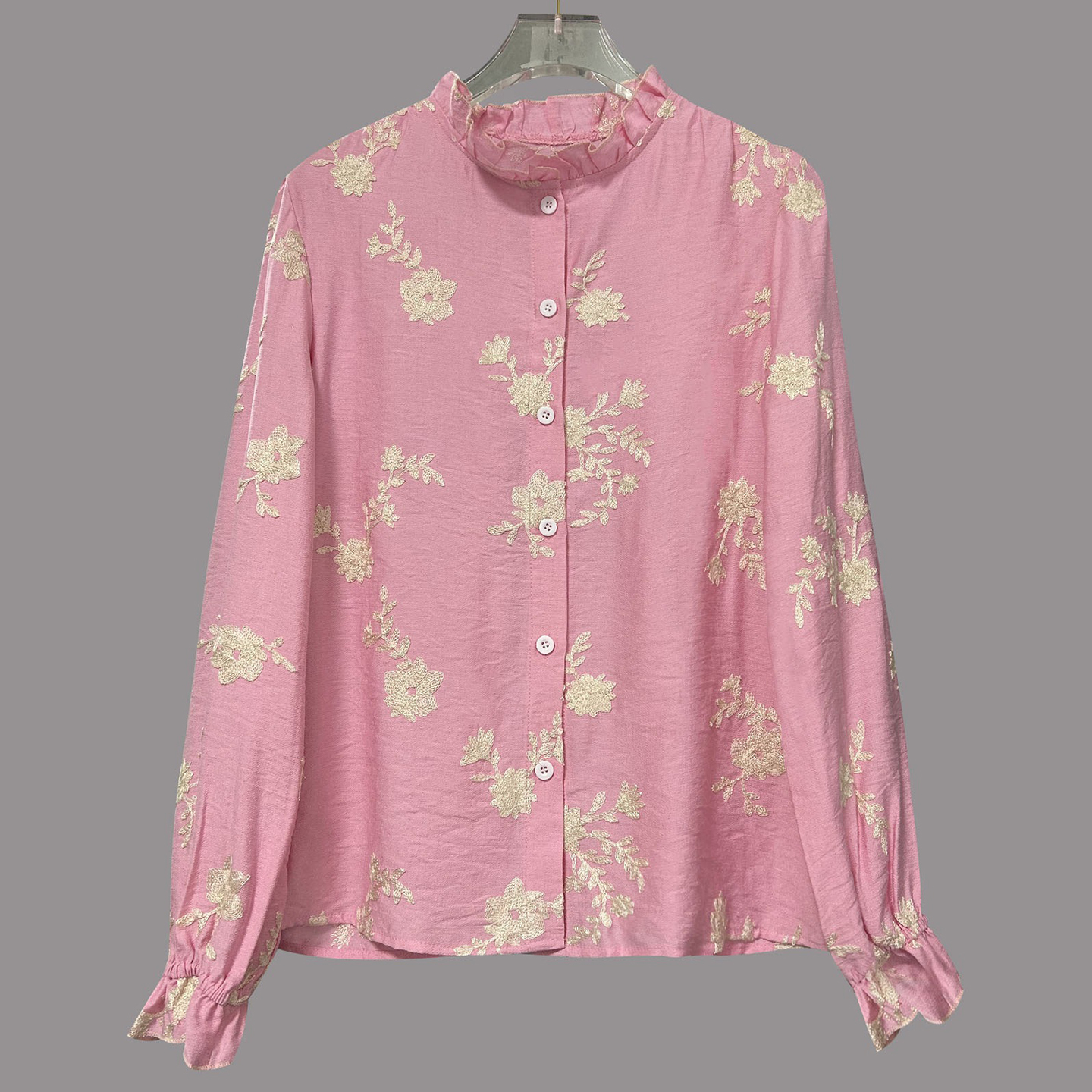 Women's Elegant Casual Floral Embroidered Cotton And Linen Blouse-elviree
