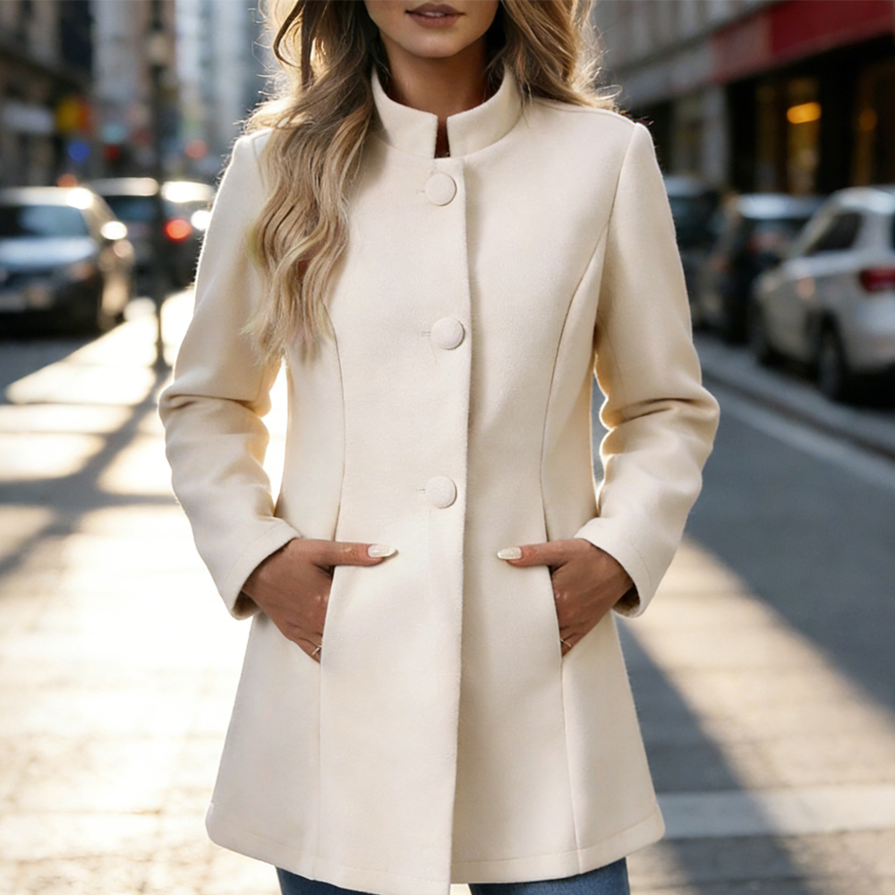 Elegant Casual Turtleneck Wool Coat-elviree