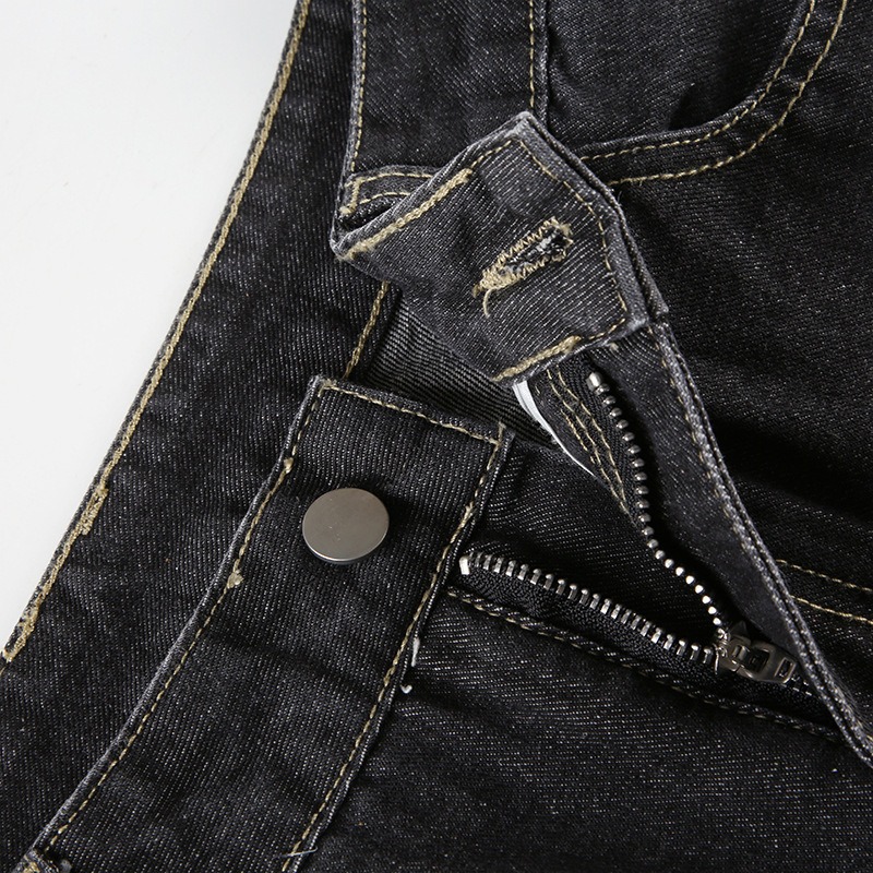 Japanese Art Cherry Blossom Embroidered Washed Flared Jeans-elviree