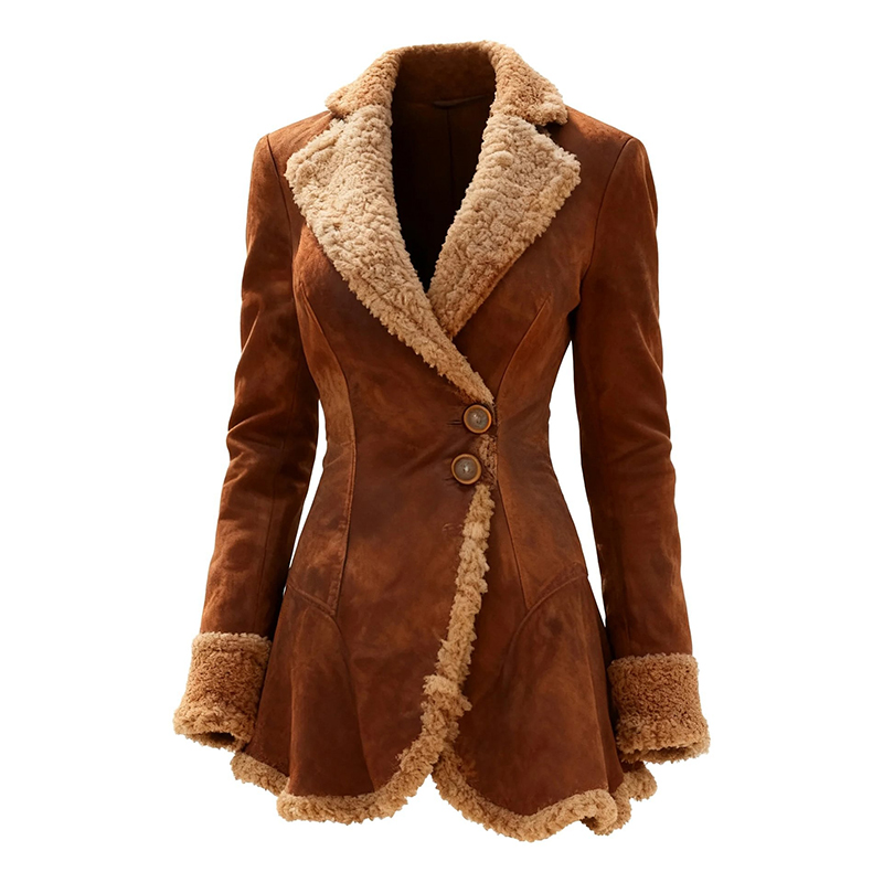 Vintage Winter Fur One Piece Thickened Jacket-elviree
