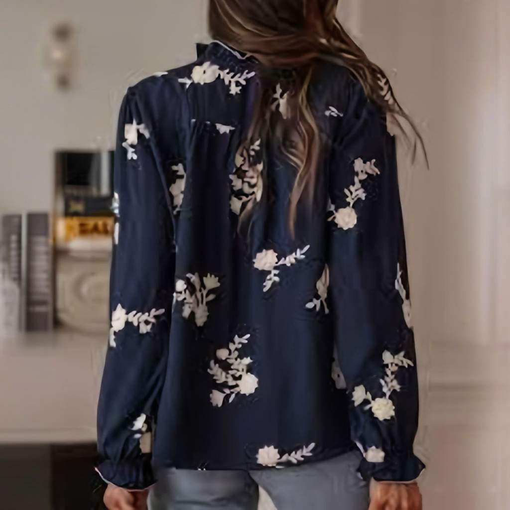 Women's Elegant Casual Floral Embroidered Cotton And Linen Blouse-elviree