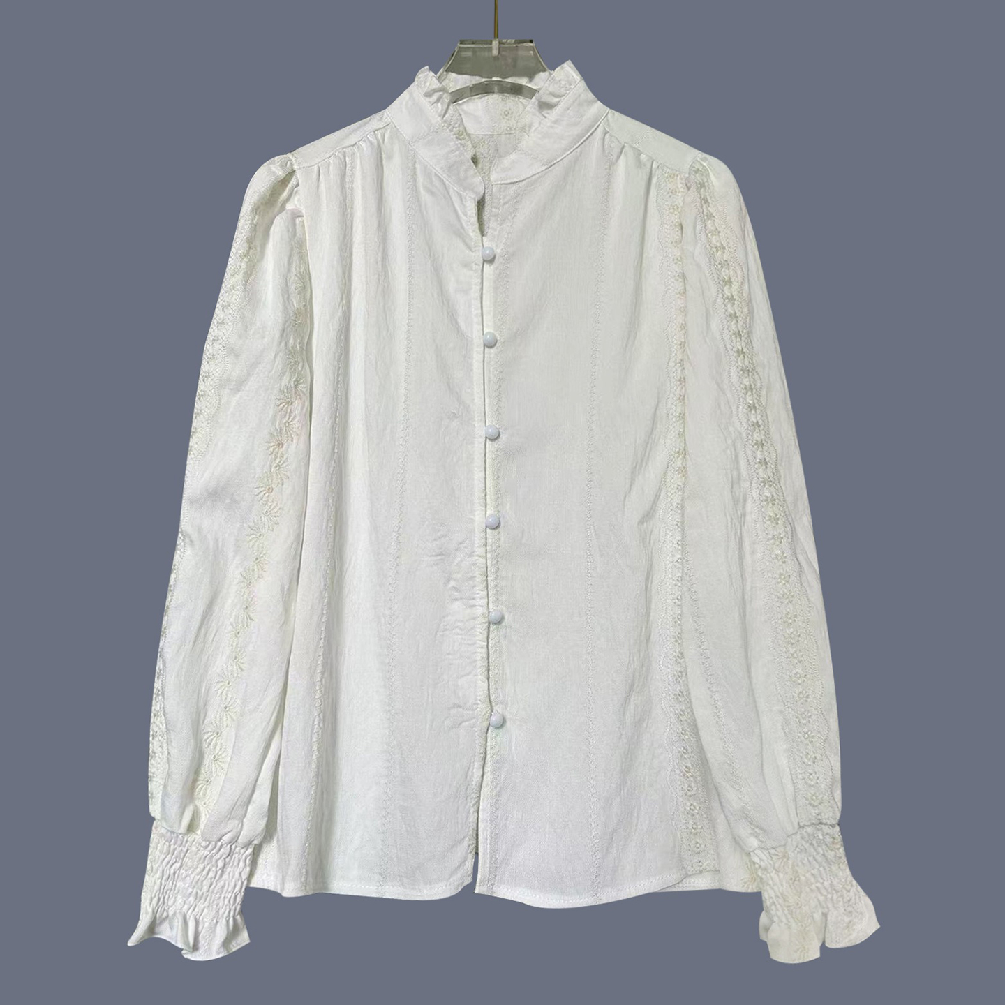 Women's Elegant  Lace Cotton And Linen Blouse-elviree