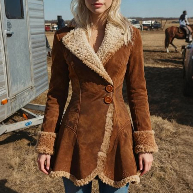 Vintage Winter Fur One Piece Thickened Jacket-elviree