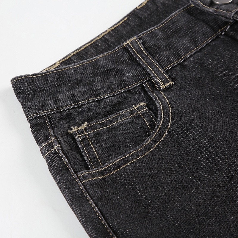 Japanese Art Cherry Blossom Embroidered Washed Flared Jeans-elviree