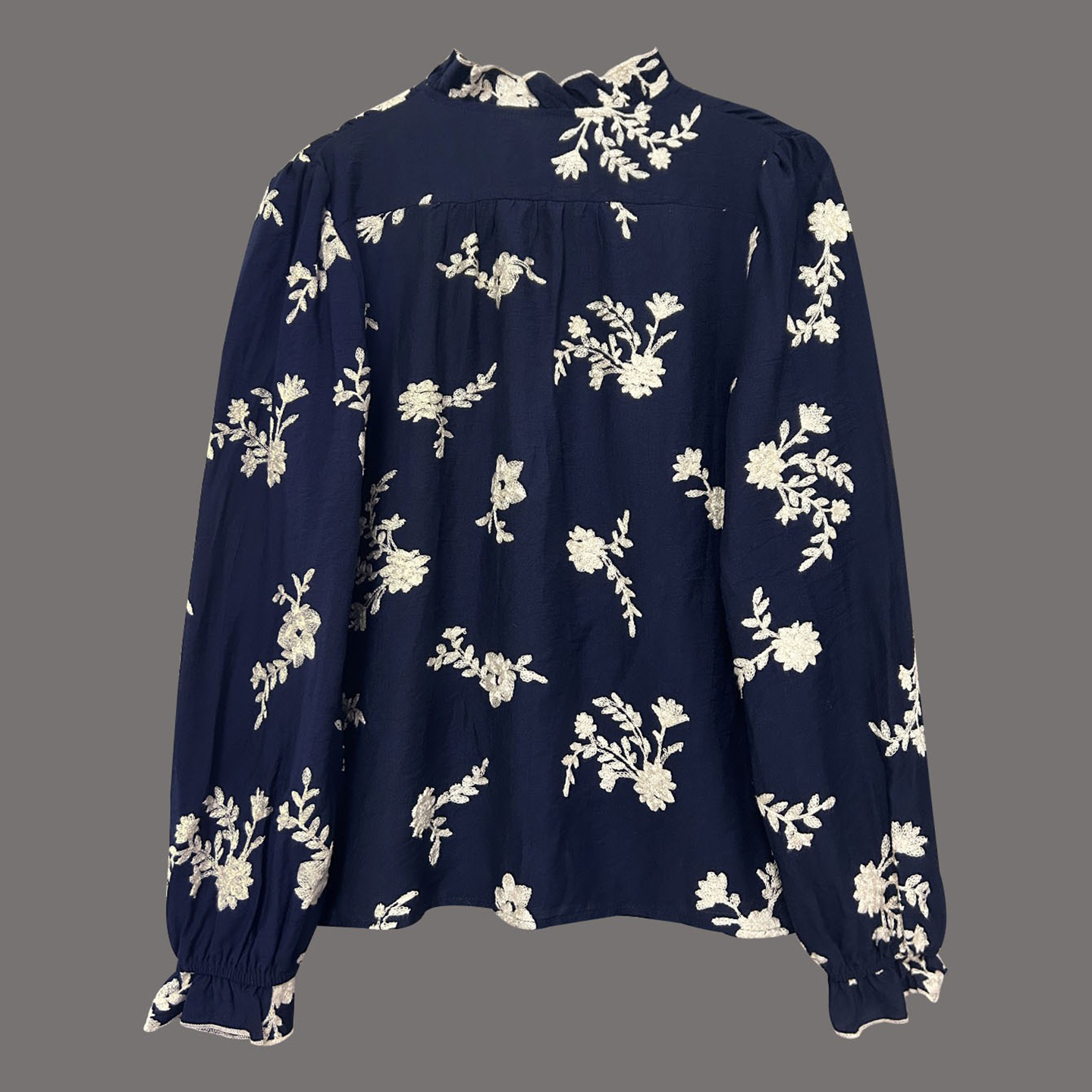 Women's Elegant Casual Floral Embroidered Cotton And Linen Blouse-elviree