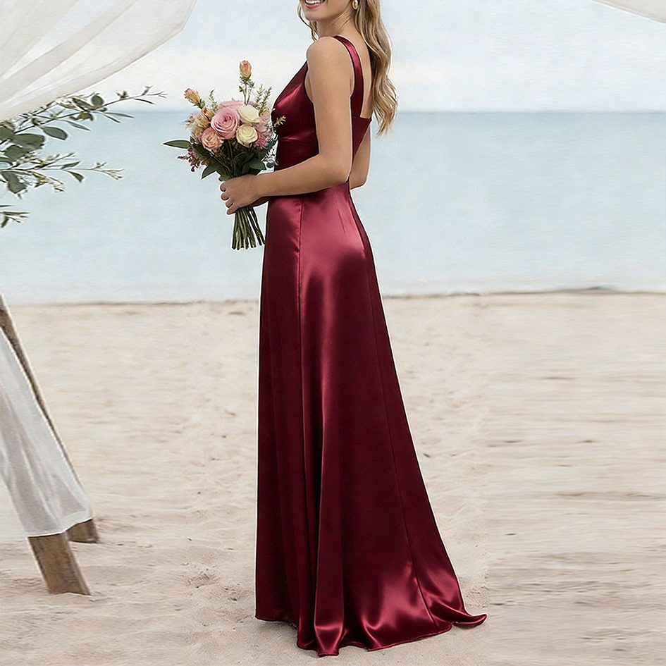 Elegant And Fashionable V-neck Fitted Dress-elviree