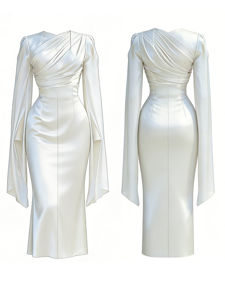 Classy Godness Flowy Satin Maxi Dress-elviree