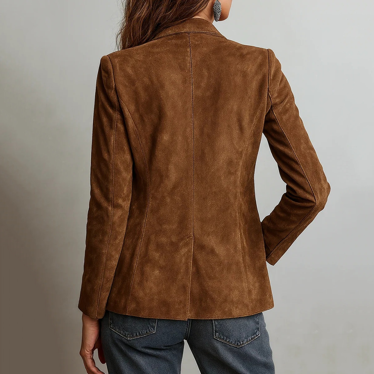 Vintage Suede Single-breasted Jacket-elviree
