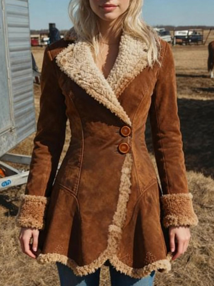 Vintage Winter Fur One Piece Thickened Jacket-elviree