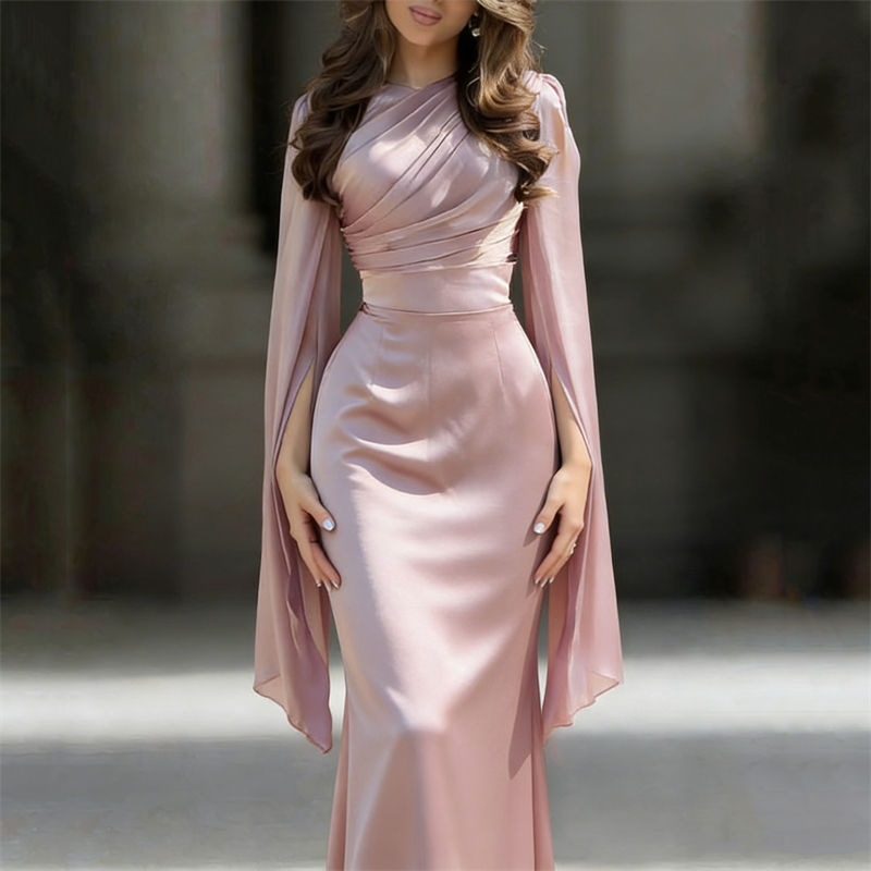 Classy Godness Flowy Satin Maxi Dress-elviree