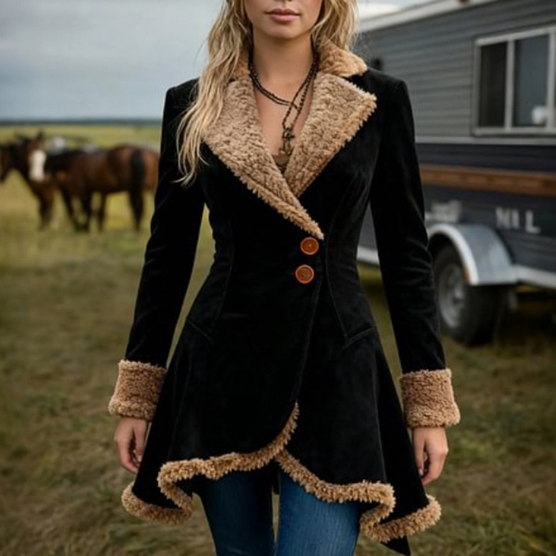 Vintage Winter Fur One Piece Thickened Jacket-elviree