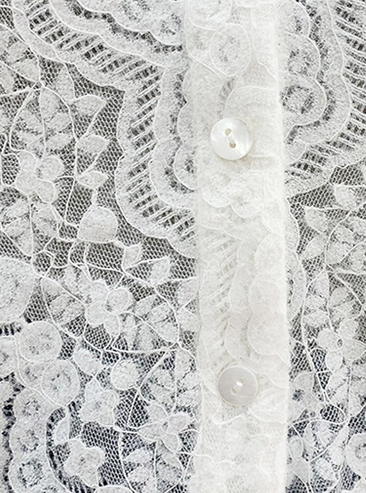 Women's Elegant Lace Cotton And Linen Blouse-elviree