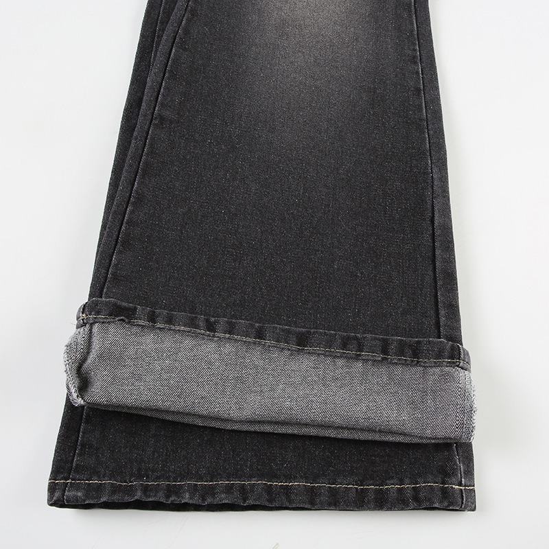 Japanese Art Cherry Blossom Embroidered Washed Flared Jeans-elviree