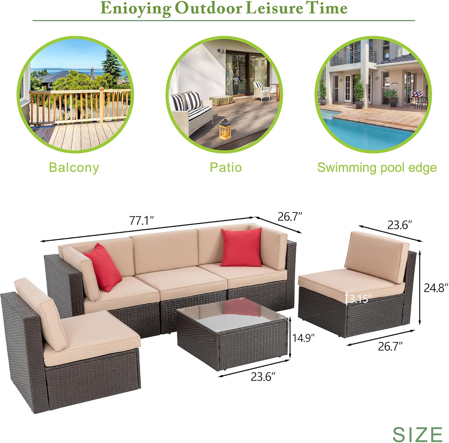 6 Piece Patio Furniture Set