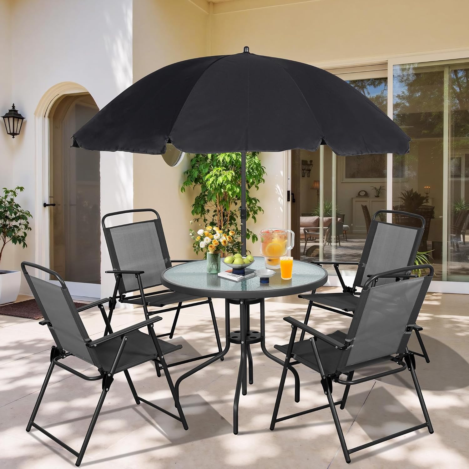 6 Piece Folding Patio Dining Set