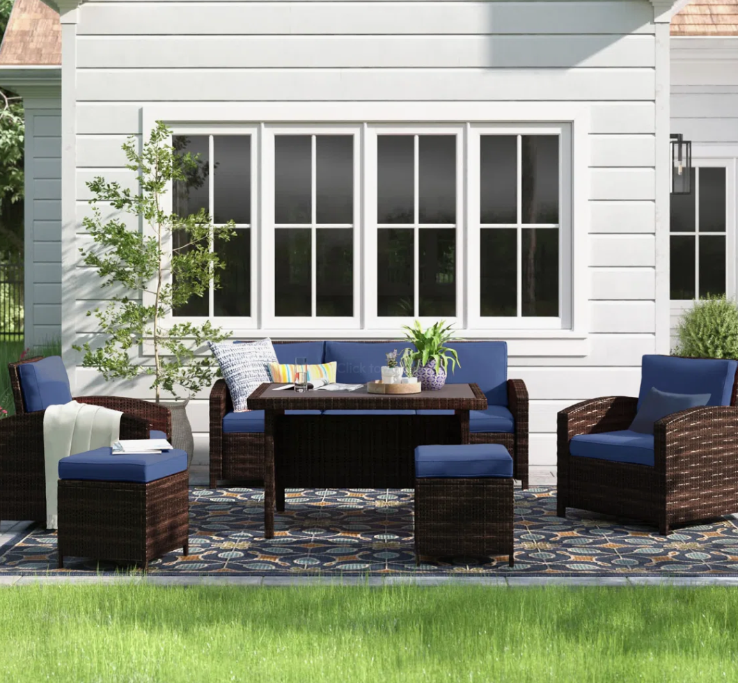 5 Person Patio Conversation Sets with Cushions