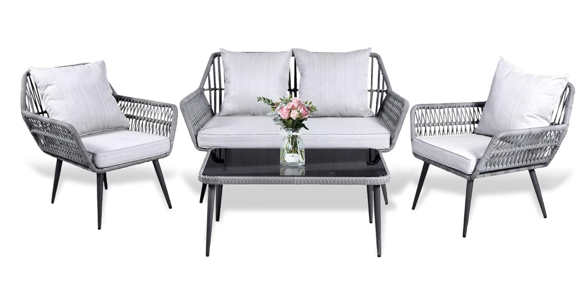 4 -Piece Wicker Patio Conversation Set