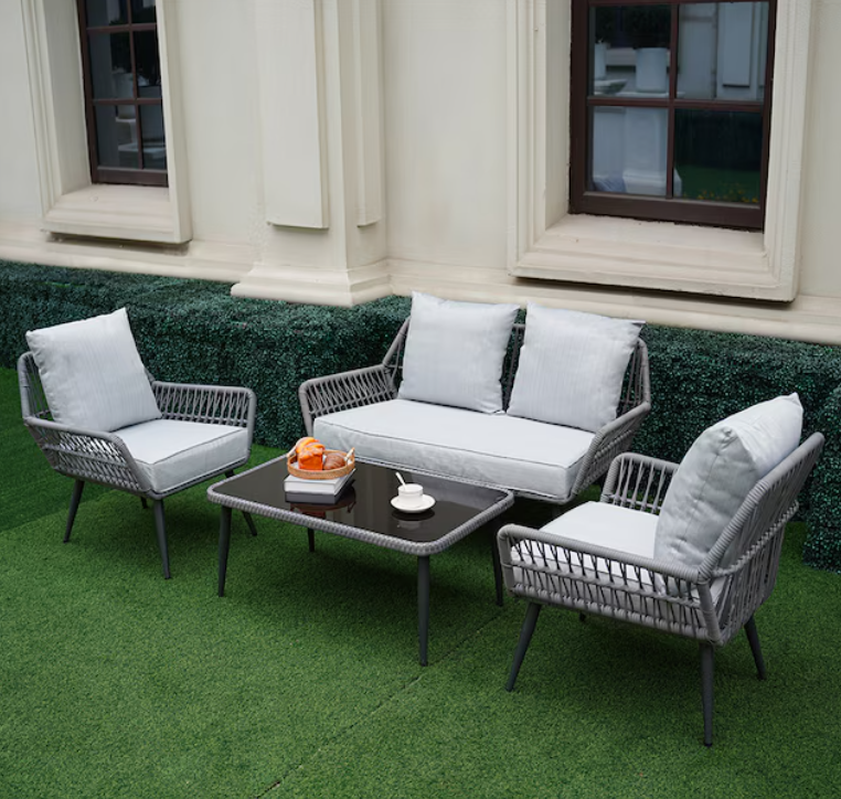 4 -Piece Wicker Patio Conversation Set