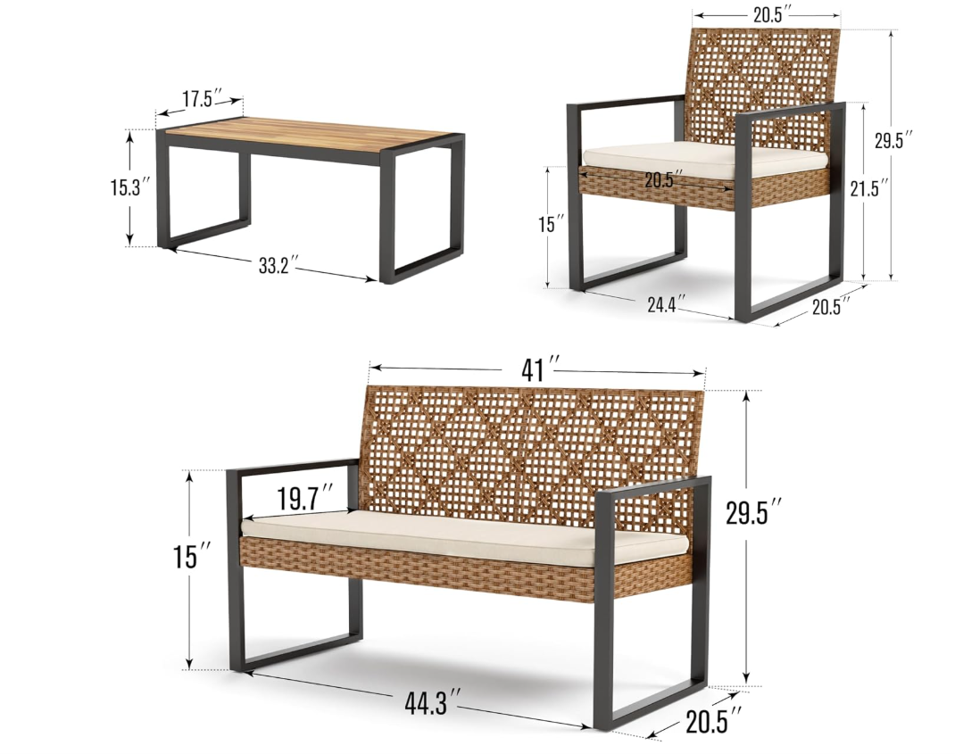 4-piece Cushioned Conversation Sets