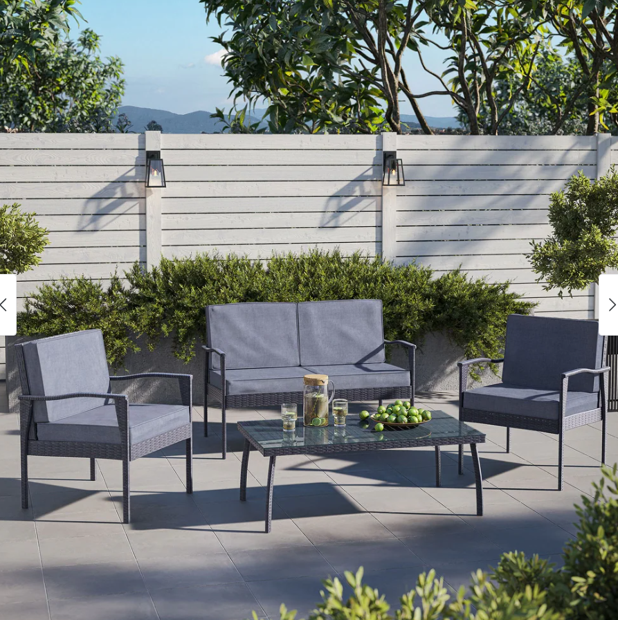  4 Piece Patio Wicker Set