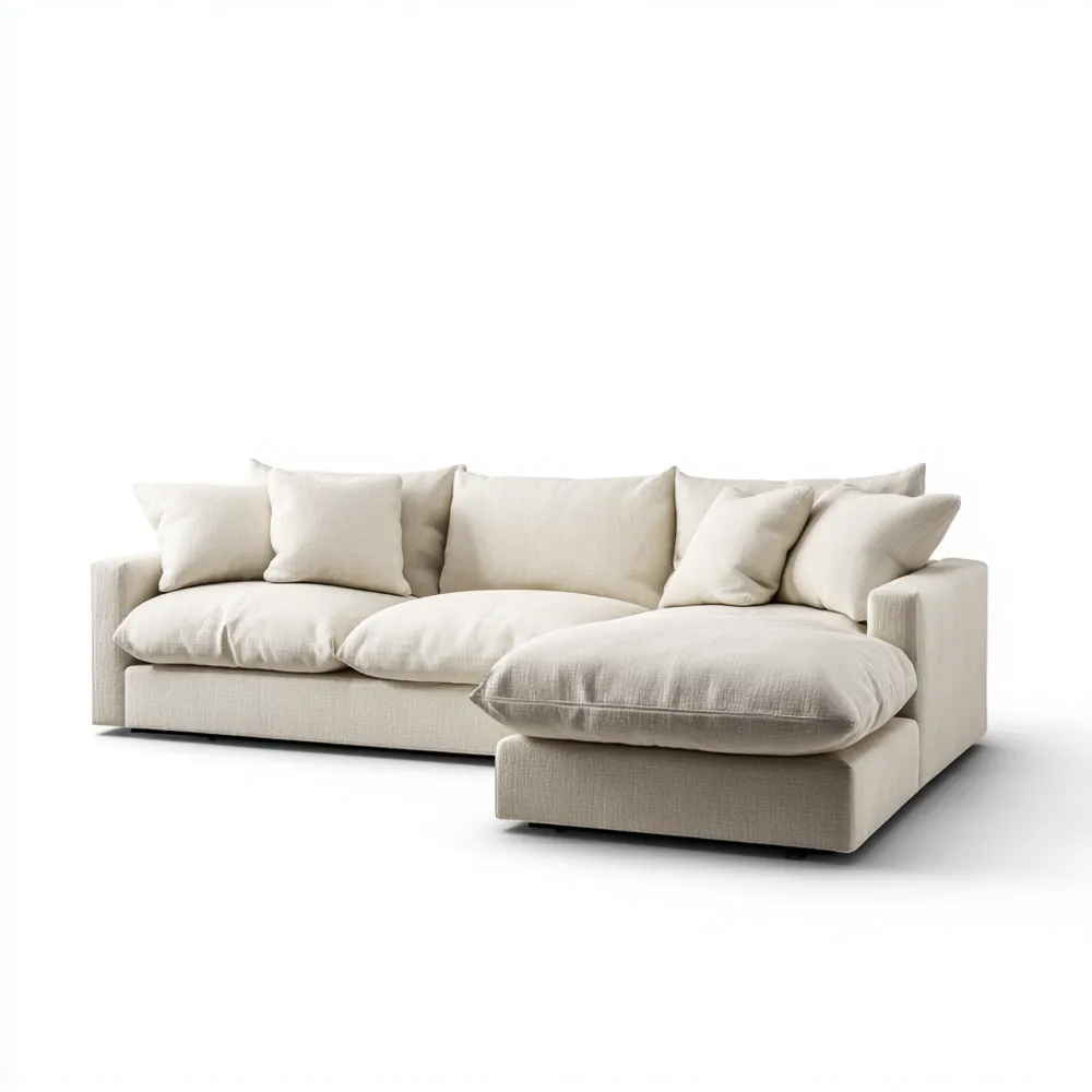 Divano angolare tessuto 300x180x85 cm - Beige - Design contemporaneo