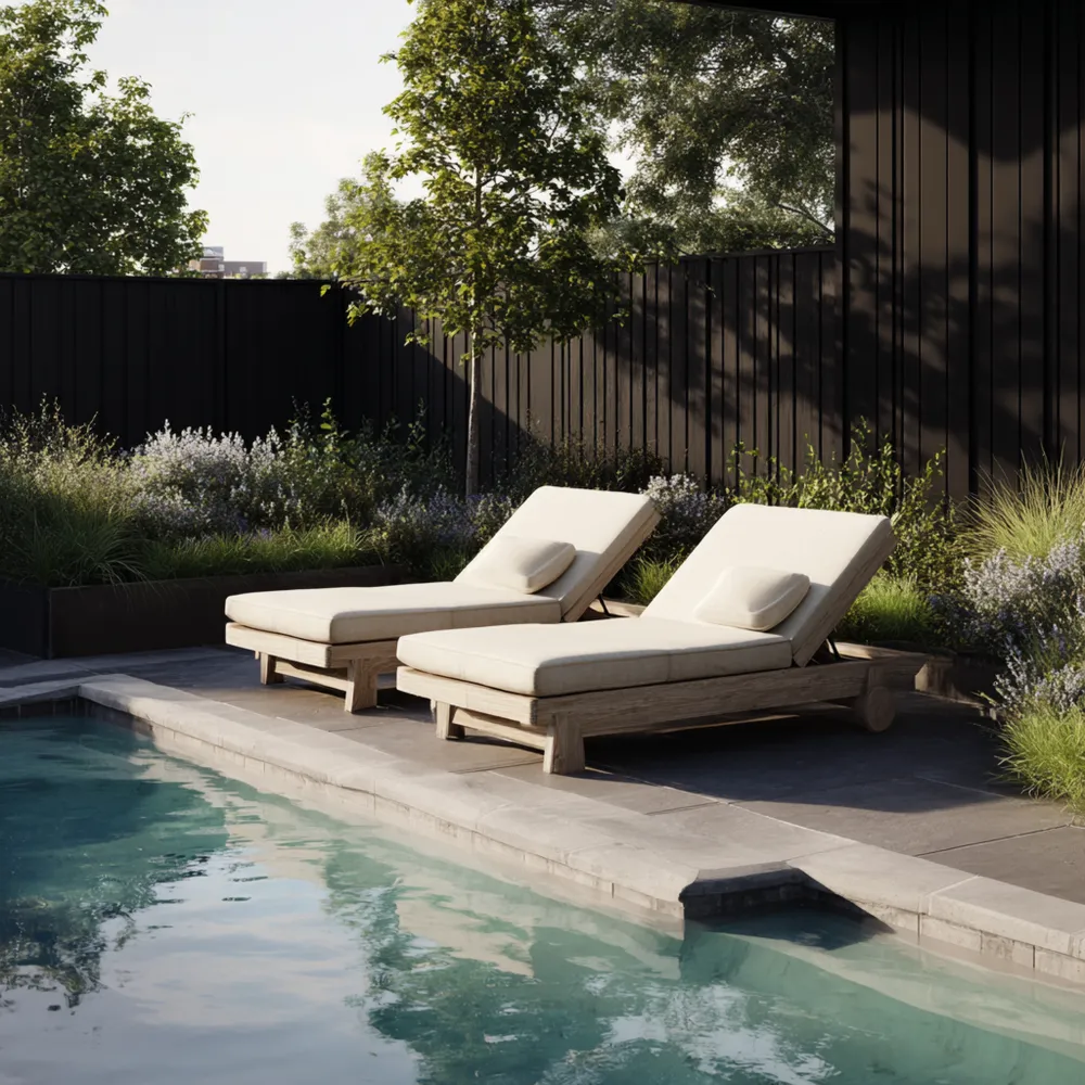 Lettino prendisole in legno 200x75x35 cm – Crema – Design moderno