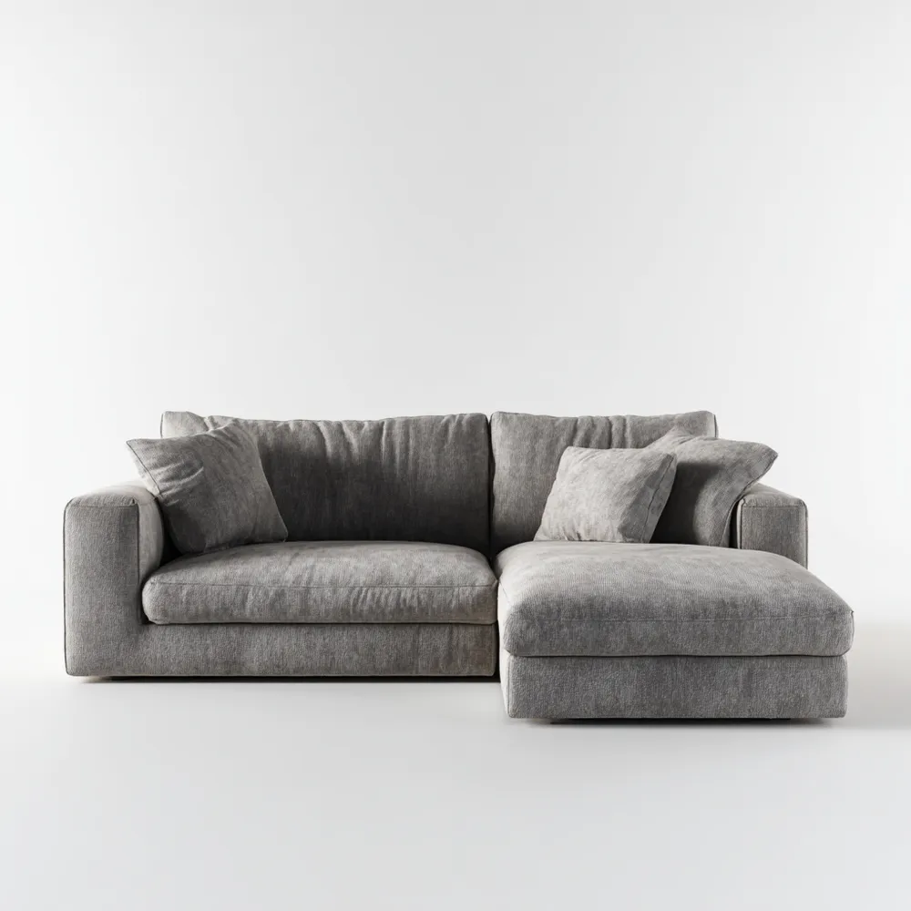 Divano angolare tessuto 260x160 cm - Colore Grigio - Design moderno