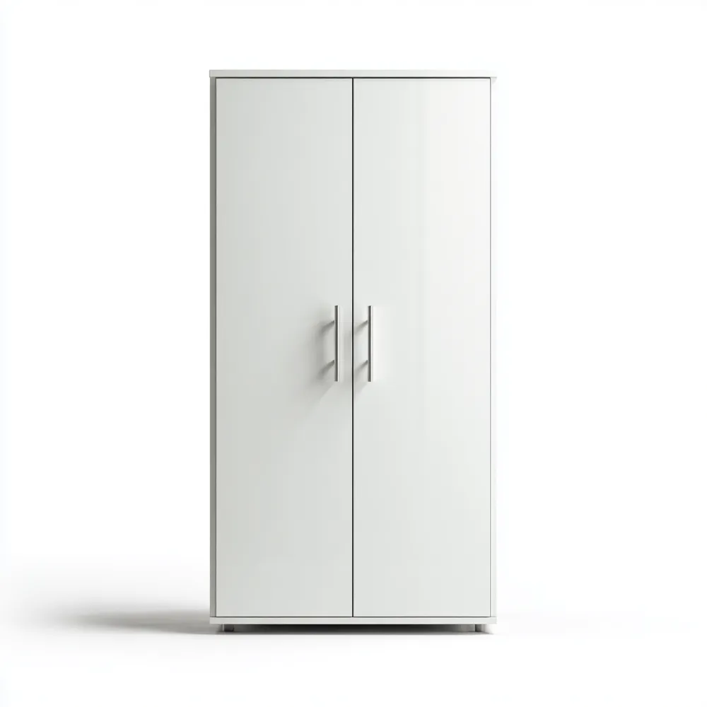 Armadio a doppia anta Legno 180x80x50 cm - Bianco - Design Moderno