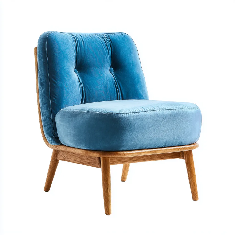 Poltrona relax in velluto 70x75x80 cm - Blu