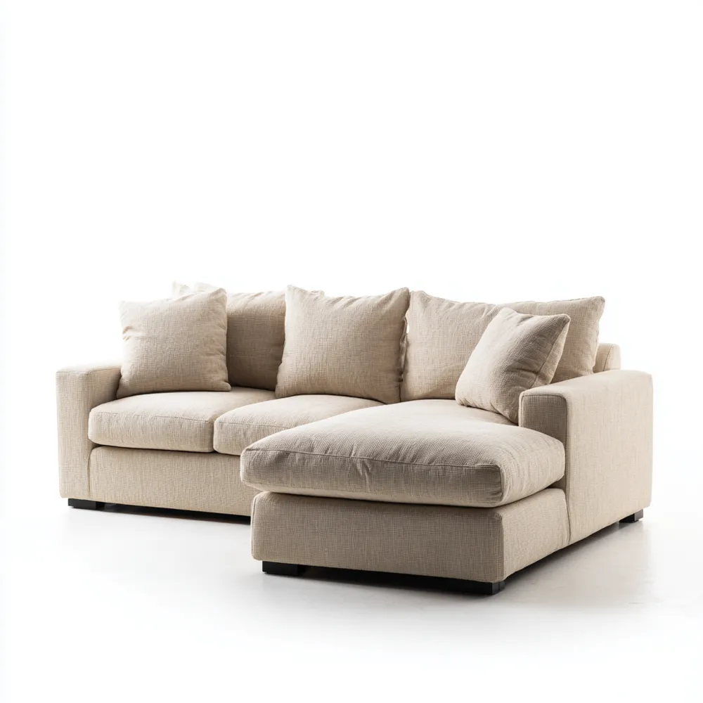 Divano angolare in tessuto 250x160x85 cm - Beige