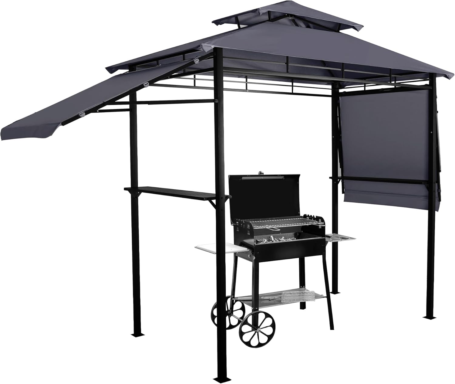 8'x5' Outdoor Grill Gazebo Grey