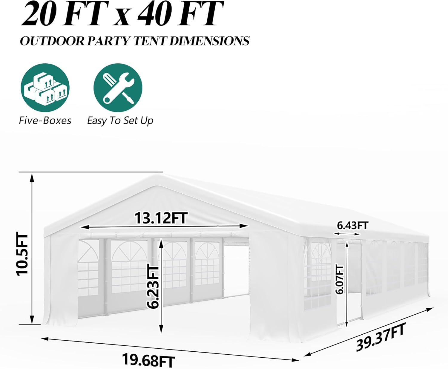  20' x 40' Canopy Party Tent & Carport 