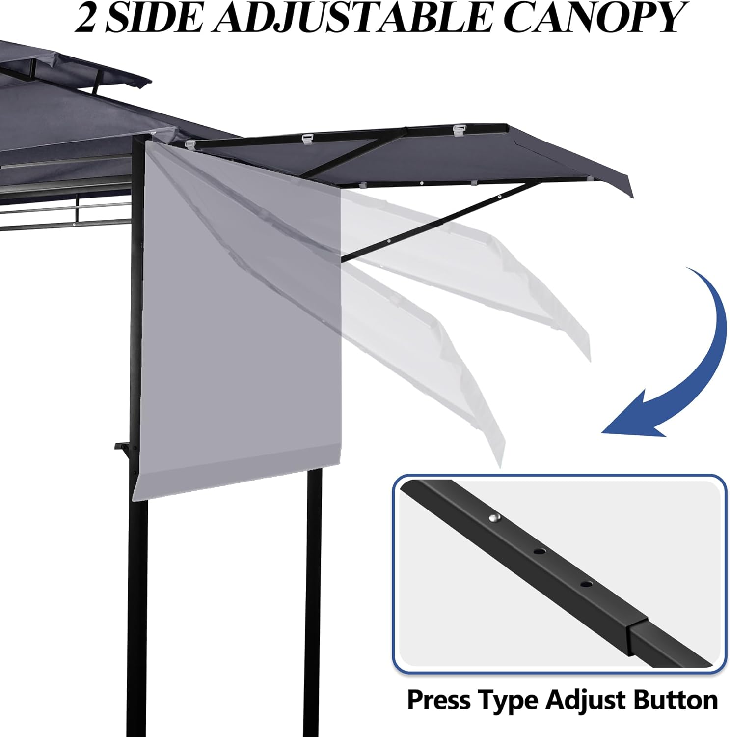 8'x5' Outdoor Grill Gazebo Grey
