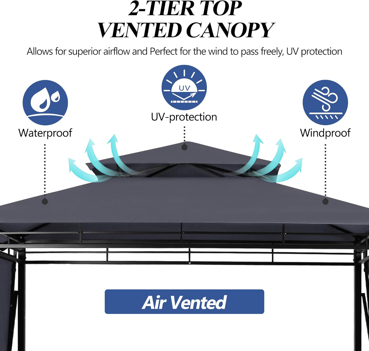 8'x5' Outdoor Grill Gazebo Grey