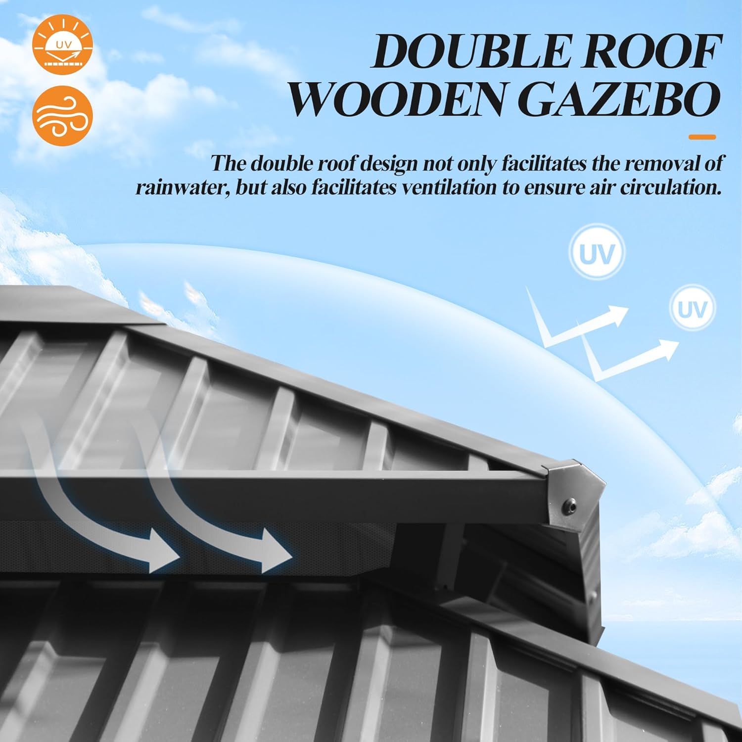 11’x13’ Outdoor Wooden Gazebo