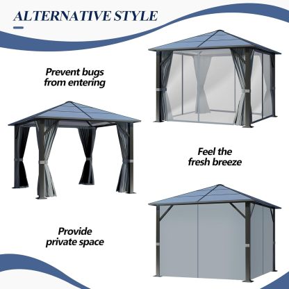  9.5'x9.5' Outdoor Hardtop Gazebo