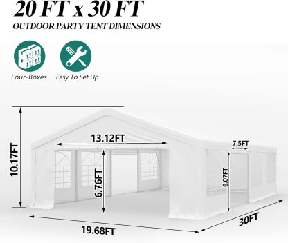 20' x 30' Canopy Party Tent & Carport 