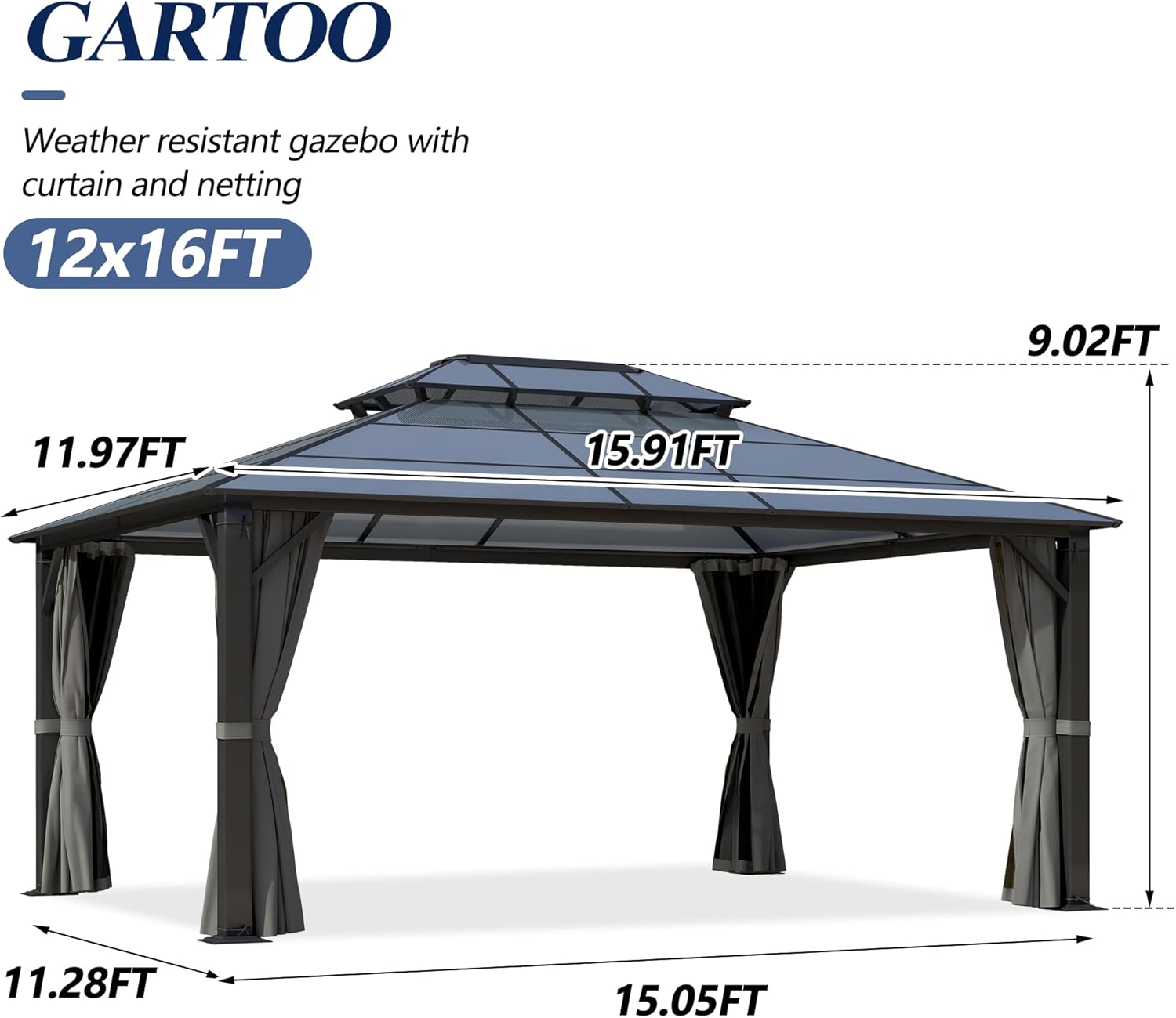 12'x16' Hardtop Gazebo