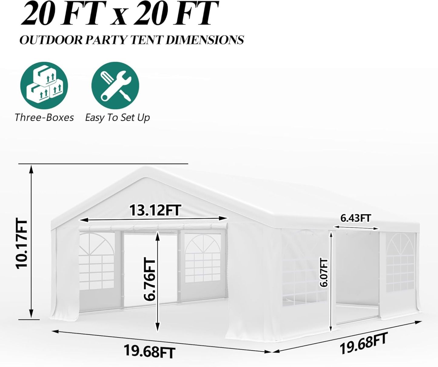 20' x 20' Canopy Party Tent & Carport