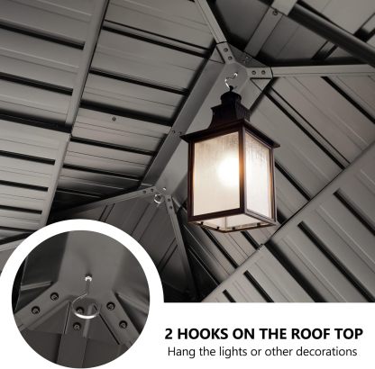  12x16FT Outdoor Hardtop Gazebo