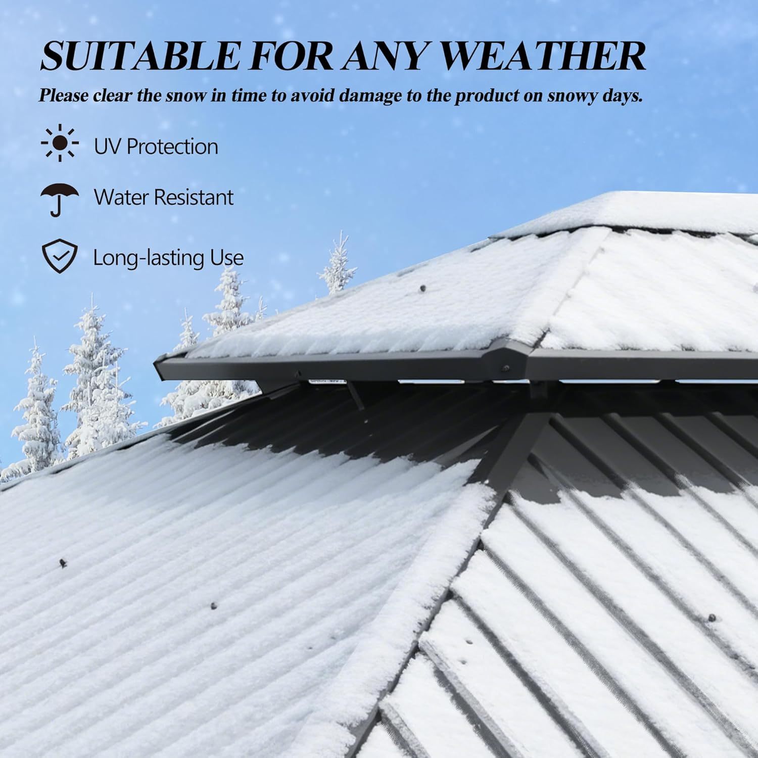 12'x14' Outdoor Hardtop Gazebo with Double Roof 