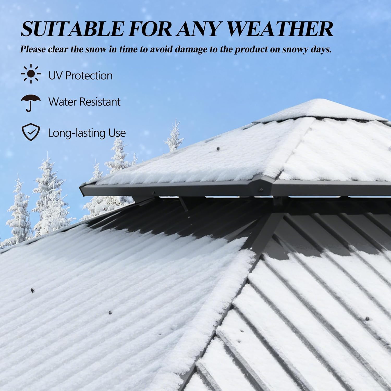 9.5x9.5FT Outdoor Hardtop Gazebo with Double Roof 