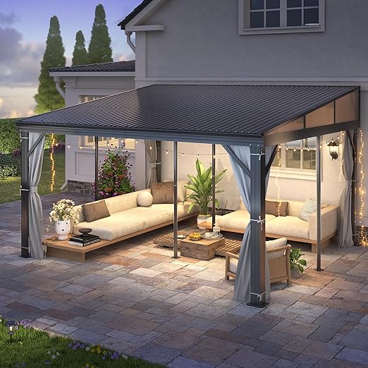 12' x 14' Lean to Hardtop Gazebo for Patio