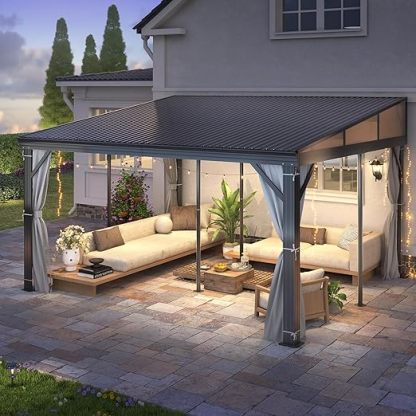 12' x 14' Lean to Hardtop Gazebo for Patio