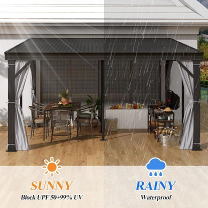 12' x 14' Lean to Hardtop Gazebo for Patio