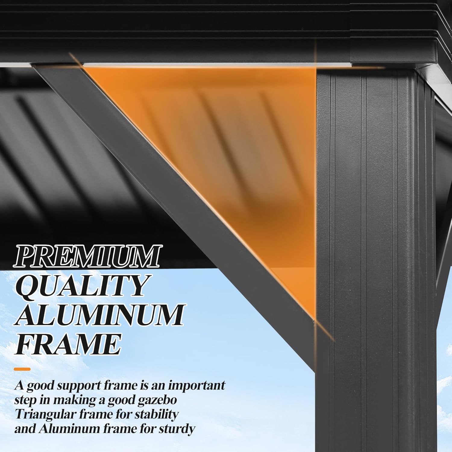  12'x12' Outdoor Hardtop Gazebo with Double Roof